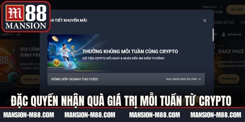 Đặc quyền nhận quà giá trị mỗi tuần từ Crypto 