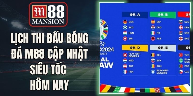 Lịch Thi Đấu Bóng Đá M88 Cập Nhật Siêu Tốc Hôm Nay