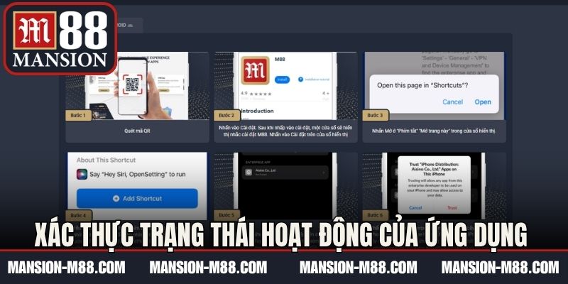 Xác thực trạng thái hoạt động của ứng dụng 